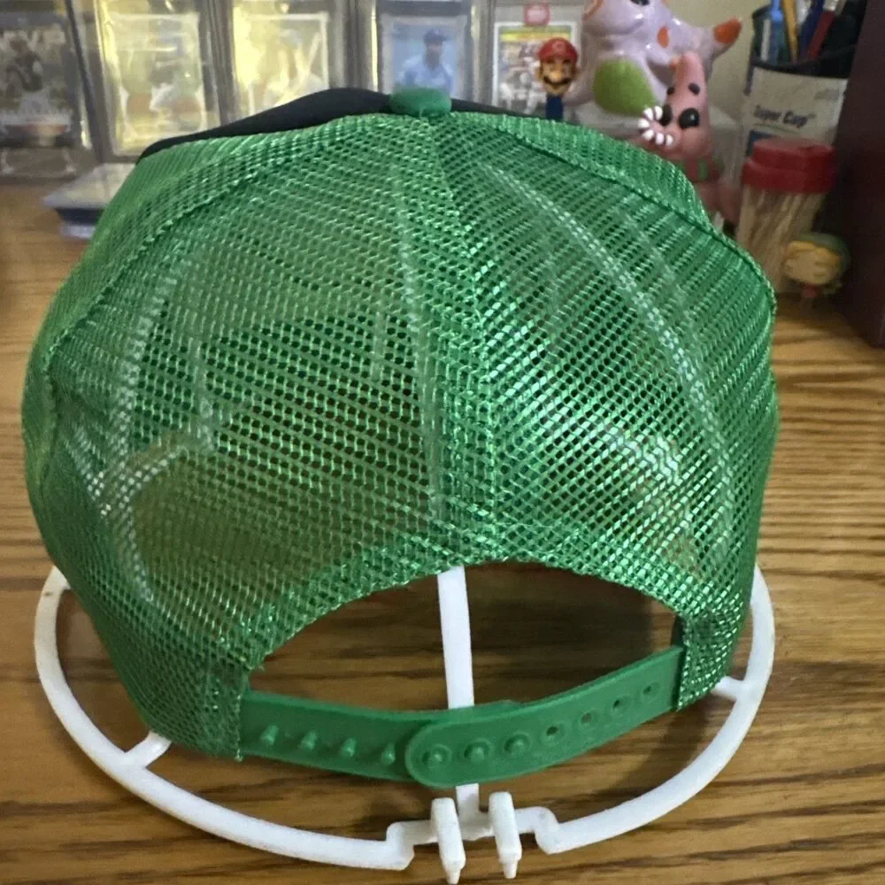 VTG Juno Industries Logo Green/black Trucker Hat Snapback Mesh Dad Grandpa Cap